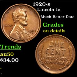 1920-s Lincoln Cent 1c Grades AU Details