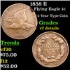 Image 1 : 1858 ll Flying Eagle Cent 1c Grades vf details
