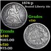 Image 1 : 1874-p Seated Liberty Dime 10c Grades vf++
