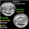 Image 1 : 1948-d Franklin Half Dollar 50c Grades Select Unc FBL