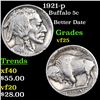 Image 1 : 1921-p Buffalo Nickel 5c Grades vf+