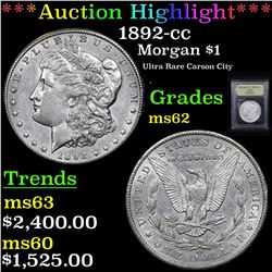 ***Auction Highlight*** 1892-cc Morgan Dollar $1 Graded Select Unc By USCG (fc)