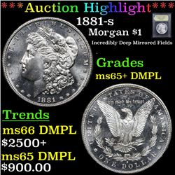 ***Auction Highlight*** 1881-s Morgan Dollar $1 Graded GEM+ DMPL By USCG (fc)