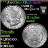 Image 1 : ***Auction Highlight*** 1890-p Morgan Dollar $1 Graded Choice+ Unc By USCG (fc)