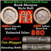 Image 1 : Mixed small cents 1c orig shotgun roll, 1926-s Wheat Cent, 1899 Indian Cent other end