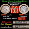 Image 1 : Mixed small cents 1c orig shotgun roll, 1917-s Wheat Cent, 1898 Indian Cent other end