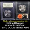 Image 1 : 1992-p Olympic Modern Commem Half Dollar 50c Grades ms70, Perfection