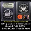 2001-p Capitol Visitor Center Modern Commem Dollar $1 Grades GEM++ Proof Deep Cameo