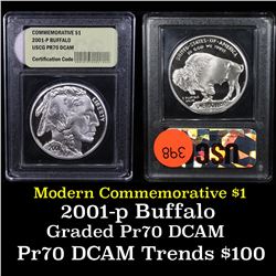 2001-P Buffalo Modern Commem Dollar $1 Grades GEM++ Proof Deep Cameo