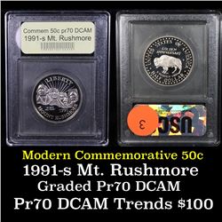 1991-s Mount Rushmore Modern Commem Half Dollar 50c Grades GEM++ Proof Deep Cameo