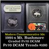 Image 1 : 1991-s Mount Rushmore Modern Commem Half Dollar 50c Grades GEM++ Proof Deep Cameo