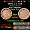Image 1 : ***Auction Highlight*** Indian 1c Shotgun Roll, 1909 end, KEY date 's' mint other, Wow! . . (fc)