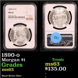 NGC 1890-o Morgan Dollar $1 Graded ms63 By NGC