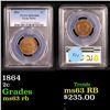 Image 1 : PCGS 1864 Two Cent Piece 2c Graded ms63 rb By PCGS