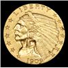 Image 2 : 1909-p Gold Indian Quarter Eagle $2 1/2 Grades Choice AU/BU Slider