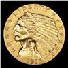 Image 2 : ***Auction Highlight*** 1915-p Gold Indian Quarter Eagle $2 1/2 Graded Select Unc By USCG (fc)