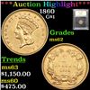 Image 1 : ***Auction Highlight*** 1860 Gold Dollar $1 Graded Select Unc By USCG (fc)