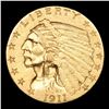 Image 2 : ***Auction Highlight*** 1911-p Gold Indian Quarter Eagle $2 1/2 Graded Select+ Unc By USCG (fc)