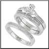 Image 1 : Sterling Silver Pave Claddagh Trio Set Size 7