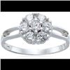 Image 1 : Sterling Silver Round Cluster Split Shank Ring Size 8