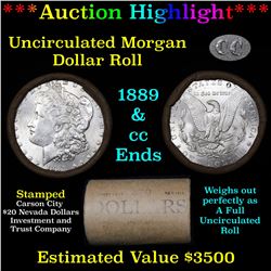 ***Auction Highlight*** 1889 & CC Uncirculated Morgan Dollar Shotgun Roll . . (fc)