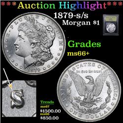 ***Auction Highlight*** 1879-s/s Morgan $1 $1 Graded GEM++ Unc By USCG