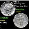 Image 1 : 1929-d Mercury Dime 10c Grades Choice AU/BU Slider