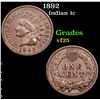 Image 1 : 1892 Indian Cent 1c Grades vf+
