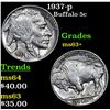 Image 1 : 1937-p Buffalo Nickel 5c Grades Select+ Unc