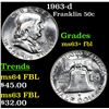 Image 1 : 1963-d Franklin Half Dollar 50c Grades Select Unc+ FBL