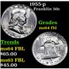Image 1 : 1955-p Franklin Half Dollar 50c Grades Choice Unc FBL