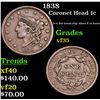 Image 1 : 1838 Coronet Head Large Cent 1c Grades vf++