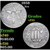 Image 1 : 1858 Three Cent Silver 3cs Grades vf++