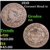 Image 1 : 1819 Coronet Head Large Cent 1c Grades f+