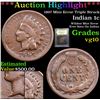 Image 1 : ***Auction Highlight*** 1897 Mint Error Triple Struck Indian Cent 1c Graded vg+ By USCG (fc)
