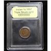 Image 4 : ***Auction Highlight*** 1897 Mint Error Triple Struck Indian Cent 1c Graded vg+ By USCG (fc)