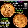 Image 1 : ***Auction Highlight*** 1919-d Lincoln Cent 1c Graded Choice+ Unc RD By USCG (fc)