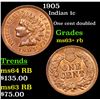 Image 1 : 1905 Indian Cent 1c Grades Select+ Unc RB