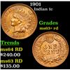 Image 1 : 1901 Indian Cent 1c Grades Select+ Unc RD