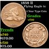Image 1 : 1858 ll Flying Eagle Cent 1c Grades vf++