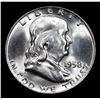 Image 2 : 1958-d Franklin Half Dollar 50c Grades Select Unc+ FBL