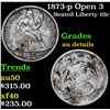 Image 1 : 1873-p Open 3 Seated Liberty Dime 10c Grades AU Details
