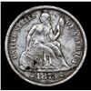Image 2 : 1873-p Open 3 Seated Liberty Dime 10c Grades AU Details