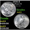 Image 1 : 1926-d Peace Dollar $1 Grades Choice Unc