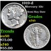Image 1 : 1919-d Mercury Dime 10c Grades xf+
