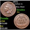 Image 1 : 1875 Indian Cent 1c Grades f+