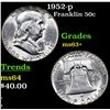 Image 1 : 1952-p Franklin Half Dollar 50c Grades Select+ Unc