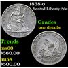 Image 1 : 1858-o Seated Half Dollar 50c Grades Unc Details