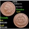 Image 1 : 1868 Indian Cent 1c Grades vg+