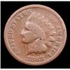Image 2 : 1868 Indian Cent 1c Grades vg+